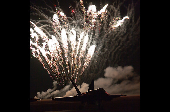 Wall of Fire and Boeing F/A-18 Blue Angel - NAS Pensacola, FL
